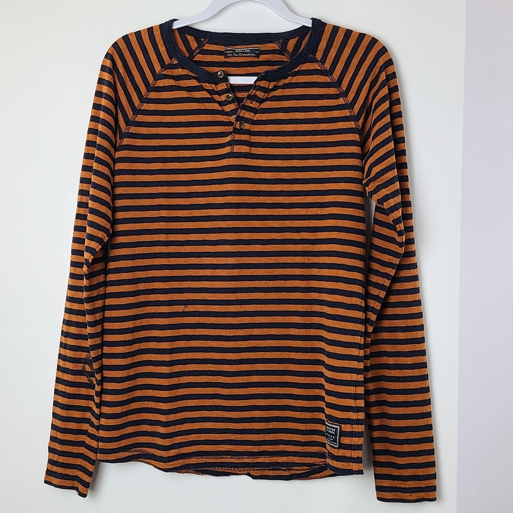 Scotch & Soda henley long-sleeve shirt, PTP 18.5"